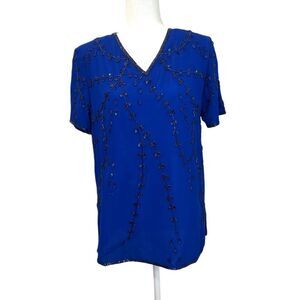 JEAN FOR JOSEPH LEBON Women’s Blue Formal Top Size 10